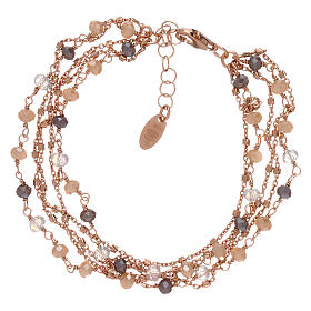 Bracciali AMEN: Bracciale argento rosé 925 con cristalli cangianti fumé AMEN