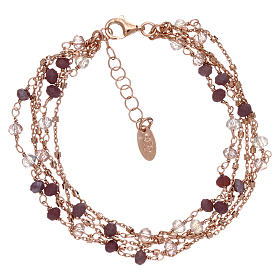 Bracciali AMEN: Bracciale argento 925 rosé con cristalli cangianti viola AMEN