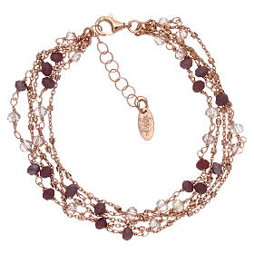 Bracciali AMEN: Bracciale argento 925 rosé con cristalli cangianti viola AMEN