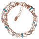 Armband AMEN rosa Silber 925 hellblauen Kristalle s2