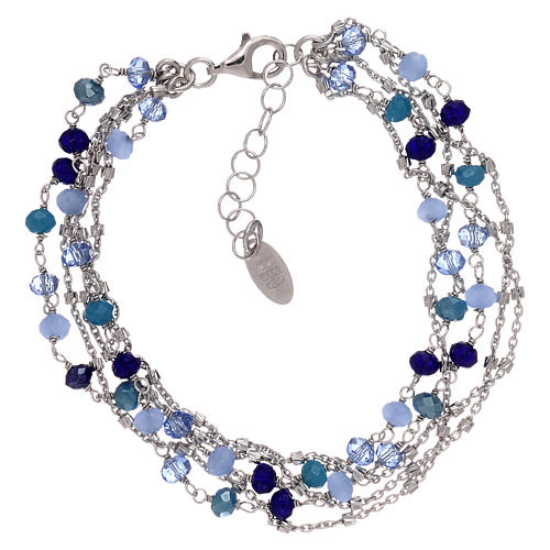 Bracelet AMEN argent 925 et cristaux nuances bleu 2