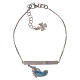 AMEN bracelet in 925 silver with foot-shaped pendant in blue mother-of-pearl s1