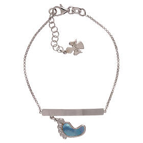 925 silver bracelet with blue mother of pearl foot charm