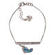 925 silver bracelet with blue mother of pearl foot charm s1