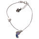 AMEN bracelet in 925 silver with foot-shaped pendant in pink mother-of-pearl with blue shades s1