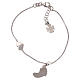 AMEN bracelet in 925 silver with foot-shaped pendant in pink mother-of-pearl with blue shades s2