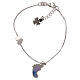 AMEN bracelet with foot charm mother of pearl blue shades 925 silver s1