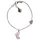 AMEN bracelet in 925 silver with foot-shaped pendant in pink mother-of-pearl s1