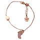AMEN bracelet in pink 925 silver with foot-shaped pendant and heart s1
