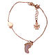 Bracciale argento 925 rosé con pendente forma piede e cuore AMEN s1