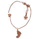 Bracciale argento 925 rosé con pendente forma piede e cuore AMEN s2