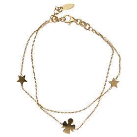 AMEN bracelet in golden 925 silver with angel and stars
