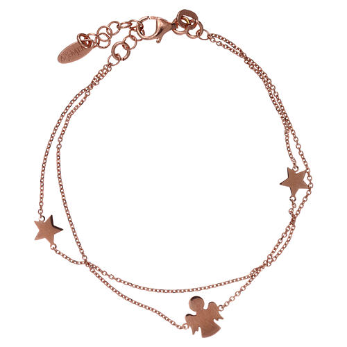 AMEN bracelet in pink 925 silver with angel and stars 1