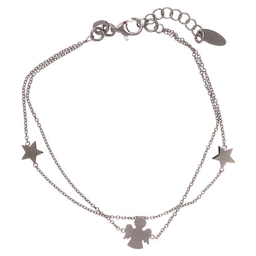 Star and angel silver bracelet, AMEN 1