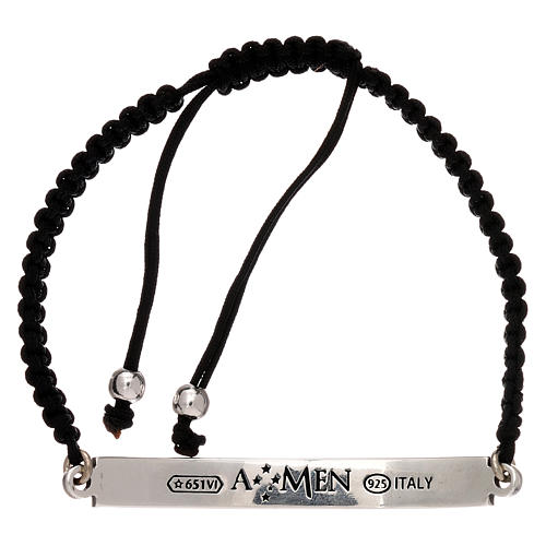 AMEN bracelet in rope with 925 silver plaque 2