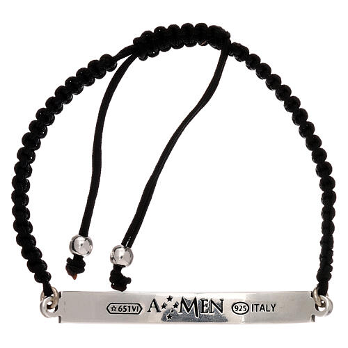 AMEN rope bracelet with silver plate 2