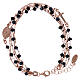 AMEN bracelet in pink 925 silver and black zircon crystals s1