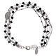 AMEN bracelet in pink 925 silver with black and grey crystals s1