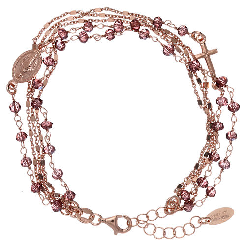 Bracelet AMEN argent 925 rosé et cristaux violets 1