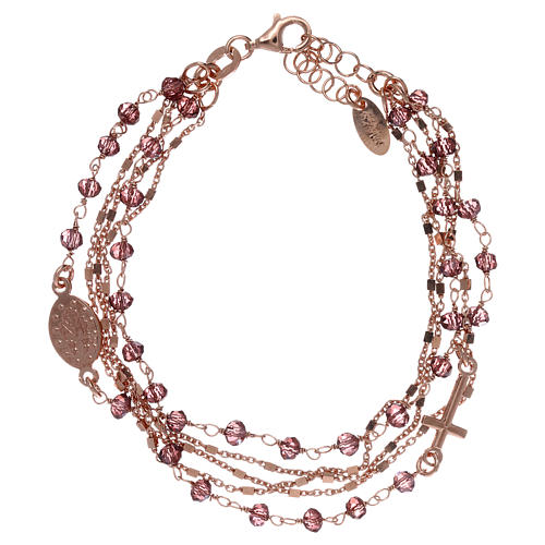 Les Poulettes Bijoux - Orecchini In Argento 925 Con 6 Perle Di Cristalli Viola, Gioiello Artigianale In Cofanetto Regalo