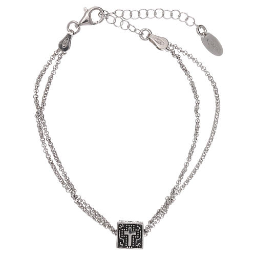 AMEN bracelet in 925 silver with cross, heart and anchor  1