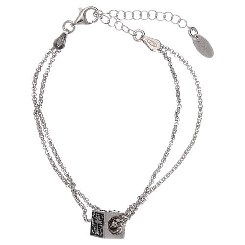 AMEN bracelet in 925 silver with cross, heart and anchor  2