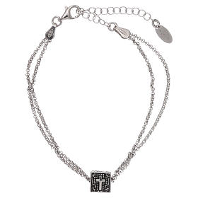 Pulseiras AMEN: Pulseira cubo cruz coração âncora AMEN prata 925 Pulseiras AMEN: Pulseira cubo cruz coração âncora AMEN prata 925