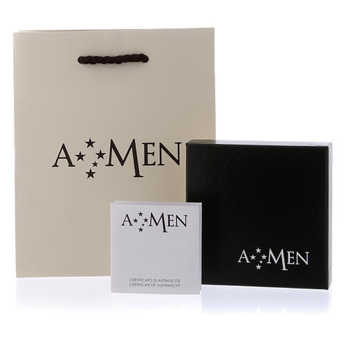 AMEN bracelet with heart-shaped charm, golden lurex and 925 silver 5