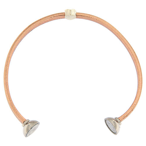 AMEN Bracelet rosé lurex silver heart and zircons 3