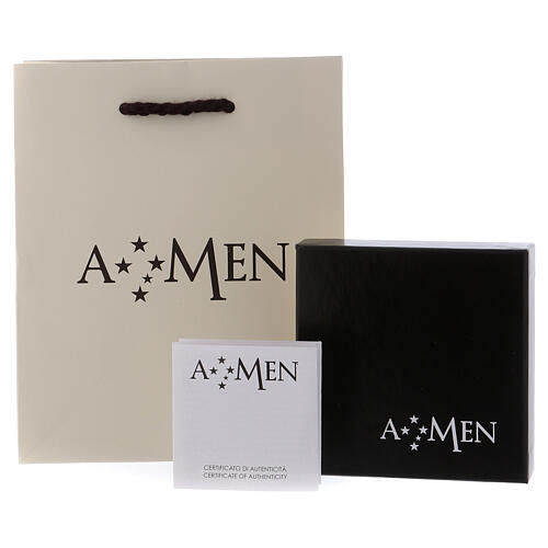 AMEN bracelet with heart-shaped charm, silver lurex and 925 silver 5
