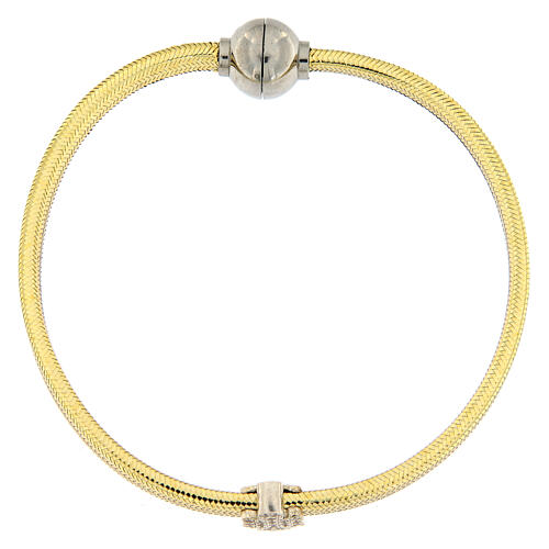 Armband von AMEN aus goldenem Lurex, 925er Silber und Engel mit Zirkoniasteinen 1