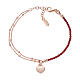 Bracelet AMEN coeur rosé et cristaux rubis argent 925 rosé s1