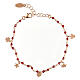 Bracelet AMEN en argent 925 rosé avec symboles et cristaux rouges s3