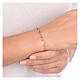 Bracelet AMEN en argent 925 rosé avec symboles et cristaux rouges s4