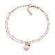 Bracciale cuore rosato e rubino in argento 925 AMEN s1