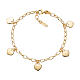 AMEN bracelet with heart-shaped charms, gold plated 925 silver s1