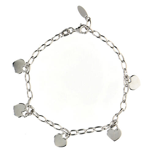 Armband AMEN aus Silber 925 mit rhodinierter Oberfläche und Herzdetails 3
