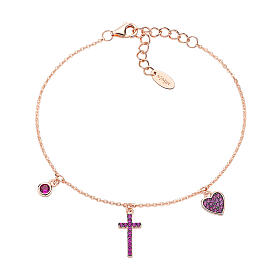 Armband Kreuz Herz Zirkon AMEN aus Silber 925