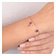 AMEN bracelet with zircon charm, cross and heart with purple zircons, rosé 925 silver s4