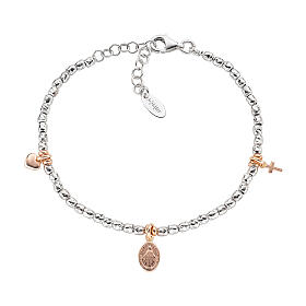 AMEN bracelet with Miraculous Medal, 925 silver with double finish