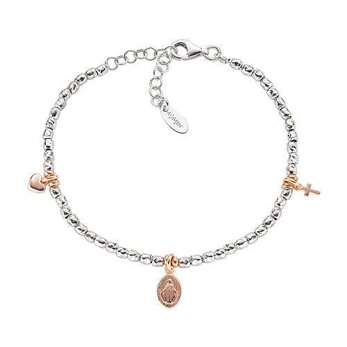 AMEN bracelet with Miraculous Medal, 925 silver with double finish 1