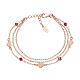 AMEN bracelet with ruby crystals and hearts, rosé finish s1