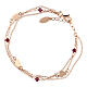 AMEN bracelet with ruby crystals and hearts, rosé finish s3
