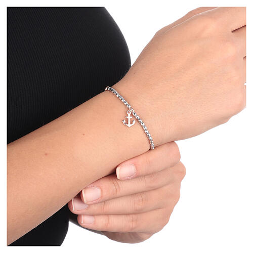 AMEN bracelet with anchor, rhodium-plated 925 silver 4