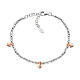 AMEN bracelet with heart-shaped charm, rhodium-plated and rosé 925 silver s1