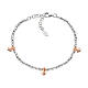 Bracciale cuori rosé AMEN argento 925 finitura rodio s1