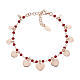 AMEN bracelet with rosé hearts and red crystals s1
