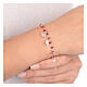 Bracelet AMEN coeurs différentes tailles et cristaux rubis argent 925 rosé s4