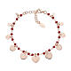 Bracciale AMEN cuori rosati e cristalli rossi s1