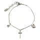 AMEN bracelet with zircon charm, cross and heart with white zircons, rhodium-plated 925 silver s3